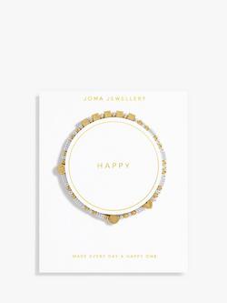 Joma Jewellery Happy Little Moments Happy Beaded Bracelet, Gold - view 2, Gold/Silver