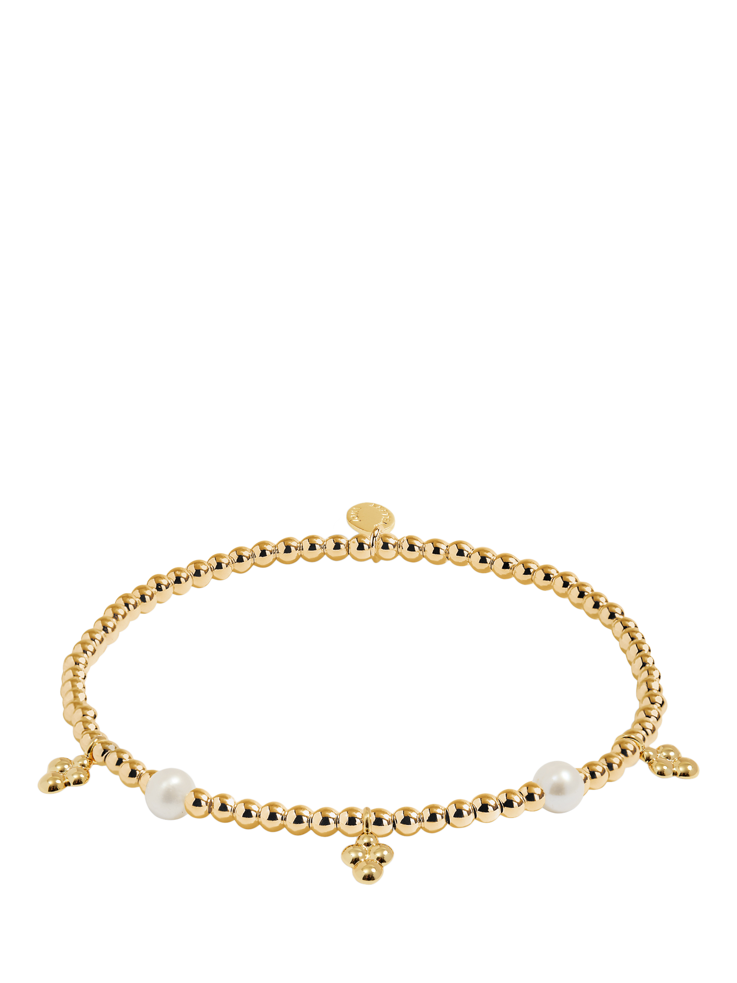 Product image 3 of 6, which shows Joma Jewellery Stacks of Style Pearl Chain Bracelet, Set of 2, Gold