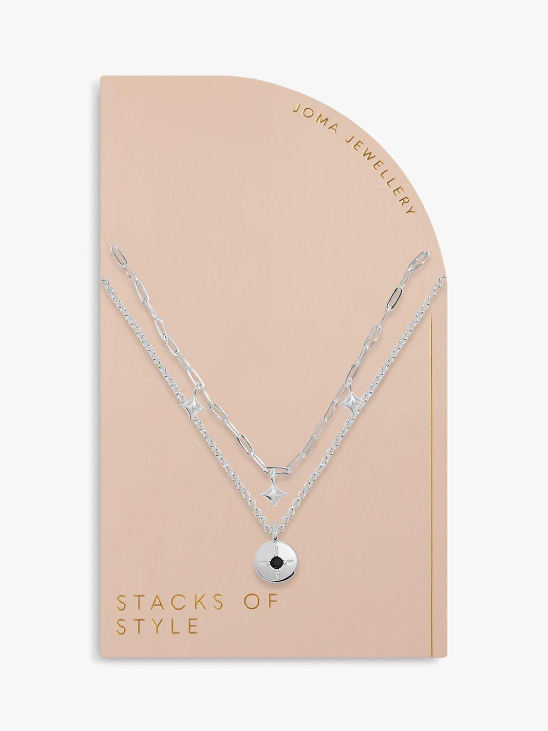 Product image 2 of 5, which shows Joma Jewellery Stacks Of Style Silver Gem Silver Plated Necklaces, Silver