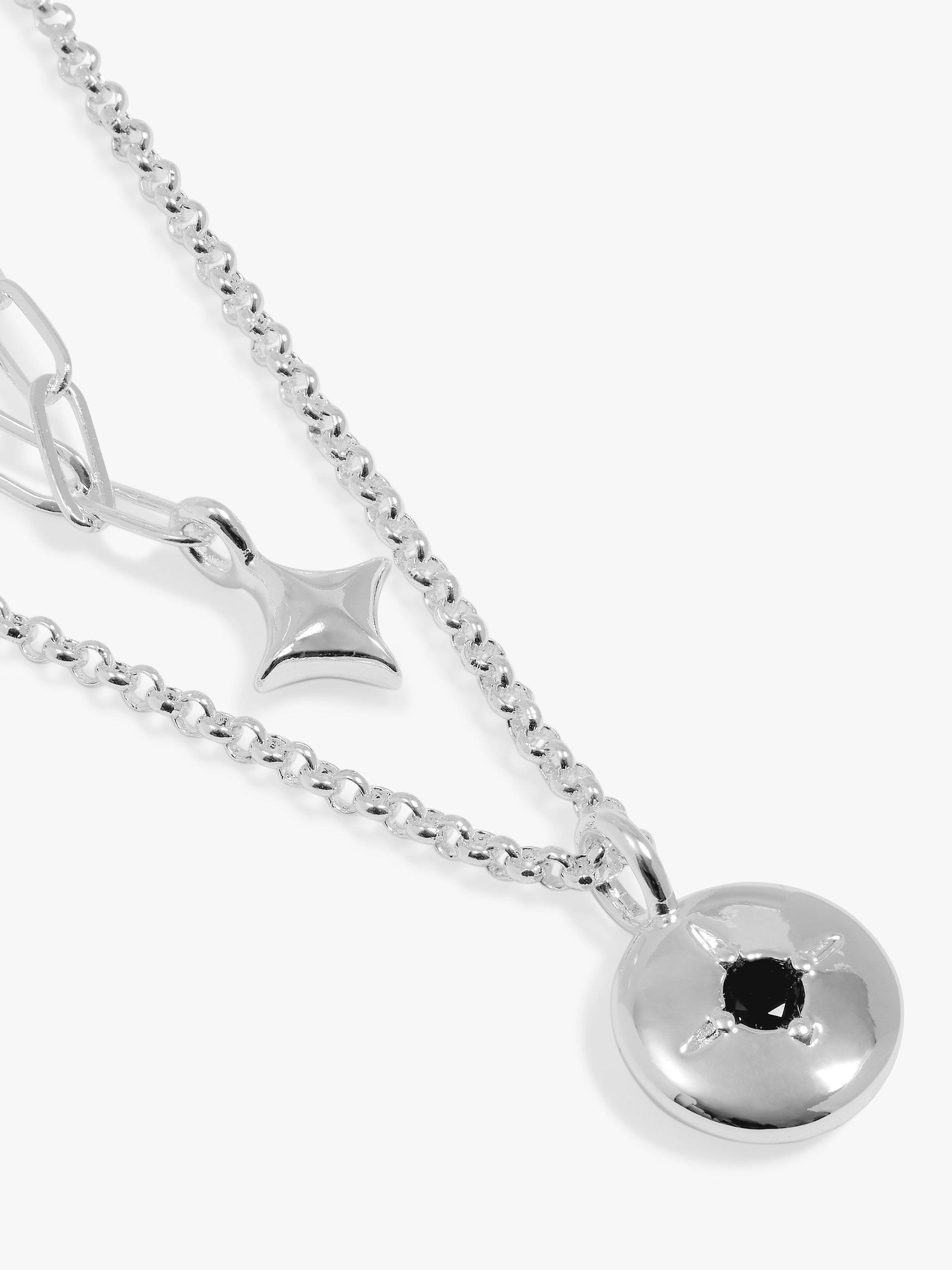 Product image 3 of 5, which shows Joma Jewellery Stacks Of Style Silver Gem Silver Plated Necklaces, Silver