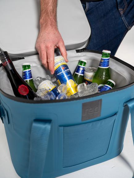 Red Waterproof Cool Bag, 18L, Storm Blue - view 2, Storm Blue