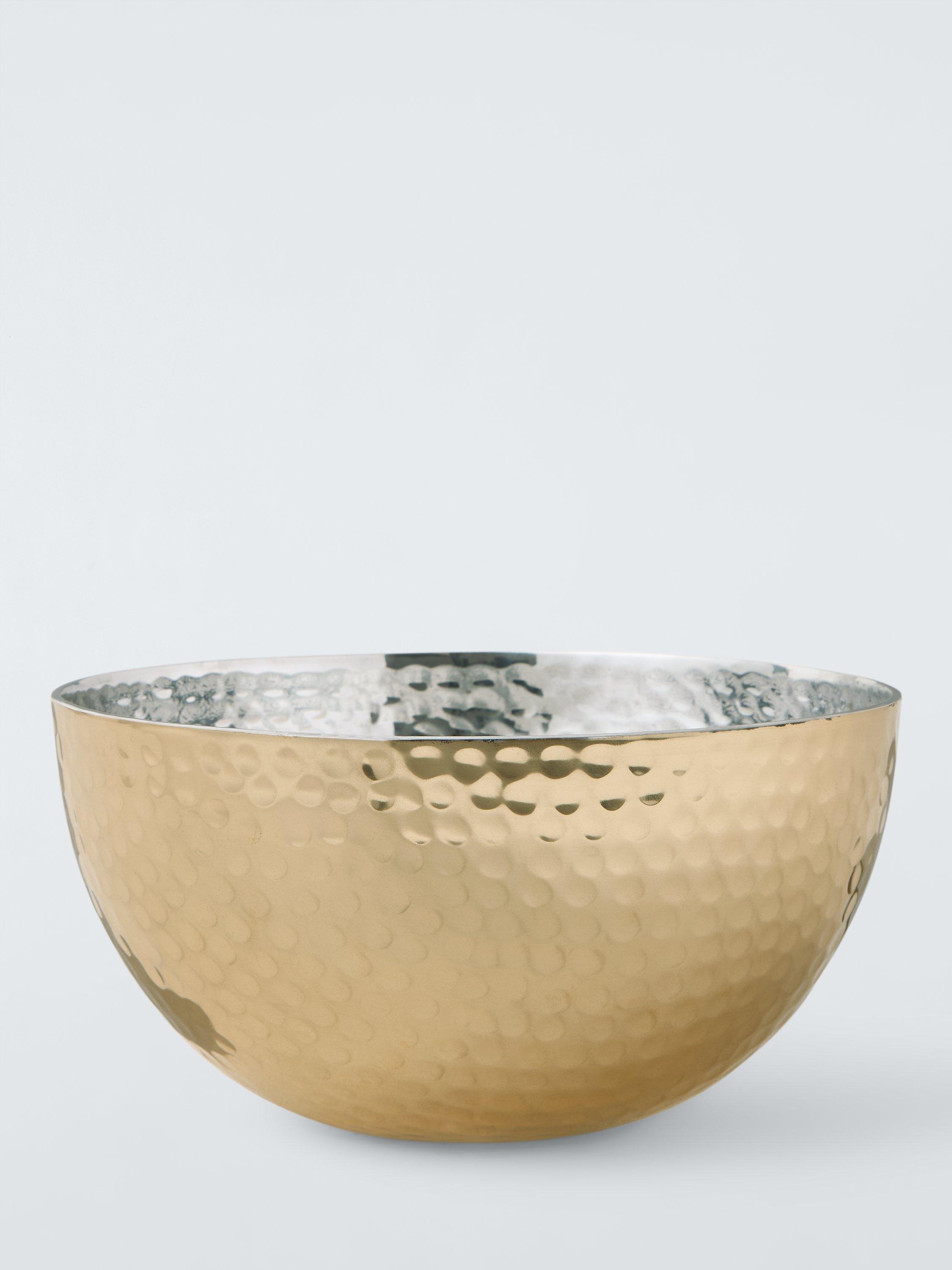 John Lewis Hammered Aluminium Serving Bowl, 22cm, Gold
