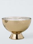 John Lewis Hammered Stainless Steel Footed Small Bowl, 12cm, Gold