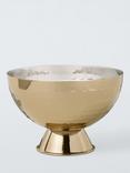 John Lewis Hammered Stainless Steel Footed Bowl, 12cm, Gold