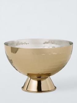 John Lewis Hammered Stainless Steel Footed Small Bowl, 12cm, Gold, 