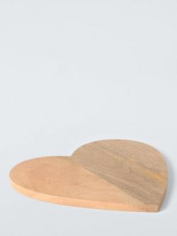 John Lewis Heart Mango Wood Serve Board, 30.5cm, Natural, Natural