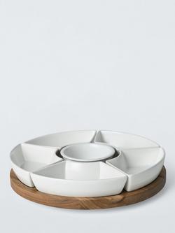 John Lewis Wood Rotating Lazy Susan Serving Set, FSC-Certified (Acacia Wood), Natural, 