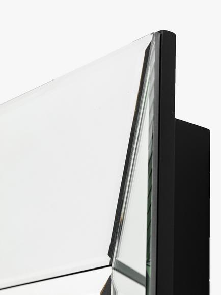 Gallery Direct Salinas Square Bevelled Glass Wall Mirror, 90 x 90cm, Clear/Black - view 2, Clear/Black