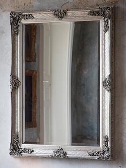 Gallery Direct Denver Baroque Wood Frame Wall Mirror, 109.5 x 79cm, Silver - view 2, Silver