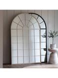 Gallery Direct Davis Arched Metal Frame Window Leaner Mirror, 160 x 100cm, White