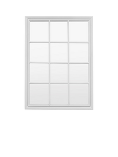 Gallery Direct Indio Beaded Wood Frame Window Wall Mirror, 120 x 95cm, Stone