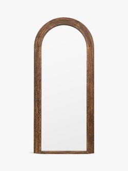 Gallery Direct Modesto Full-Length Arched Wooden Wall Mirror, 180 x 80cm, Dark Wood, Dark Wood