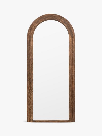 Gallery Direct Modesto Full-Length Arched Wooden Wall Mirror, 180 x 80cm, Dark Wood, Dark Wood