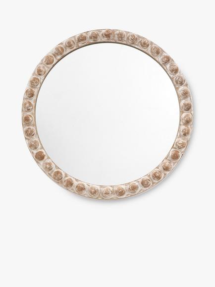 Gallery Direct Aspen Wood-Effect Round Wall Mirror, Natural, Natural