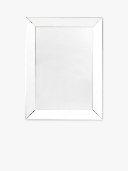 Gallery Direct Salinas Rectangular Bevelled Glass Wall Mirror, 120 x 90cm, Clear/Black, Silver