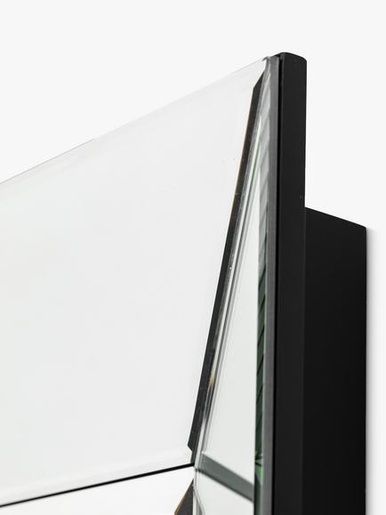 Gallery Direct Salinas Rectangular Bevelled Glass Wall Mirror, 120 x 90cm, Clear/Black - view 2, Silver