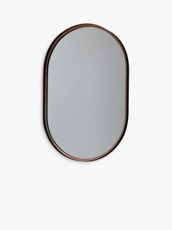 Gallery Direct Greystoke Ellipse Metal Frame Wall Mirror, 90.5 x 60cm, Bronze, Bronze