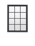 Gallery Direct Indio Beaded Wood Frame Window Wall Mirror, 120 x 95cm, Black
