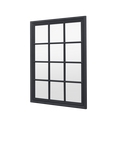 Gallery Direct Indio Beaded Wood Frame Window Wall Mirror, 120 x 95cm, Black