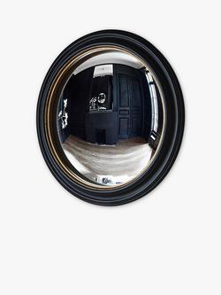 Gallery Direct Rockbourne Convex Wall Mirror, 50cm, Black/Gold, Black/Gold