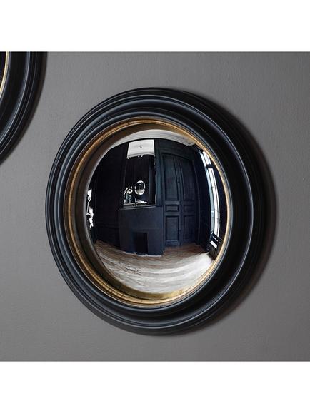 Gallery Direct Rockbourne Convex Wall Mirror, 50cm, Black/Gold - view 2, Black/Gold