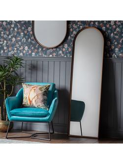 Gallery Direct Greystoke Arched Metal Frame Leaner Mirror, 170 x 50.5cm, Bronze - view 2, Bronze
