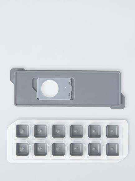 John Lewis Silicone Ice Cube Tray, 12 Cube, Light Grey