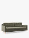 John Lewis Draper II Large 3 Seater Sofa, Light Leg, Soft Chenille Moss Green