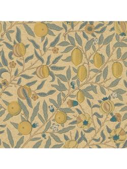 Morris & Co. Fruit Wallpaper, Blue/Gold/Brown DGW1FU103, 