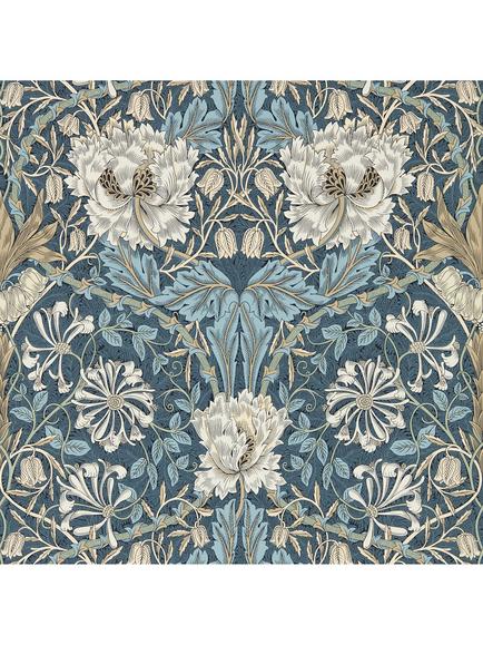 Morris & Co.Honeysuckle & Tulip Wallpaper, Woad/Thyme MFRW217371, 