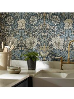 Morris & Co.Honeysuckle & Tulip Wallpaper, Woad/Thyme MFRW217371 - view 2, 