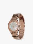 Olivia Burton Women's Multifunction Honeycomb Link Strap Watch, Rose Gold