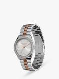 Olivia Burton Women's Crystal Bezel Watch, Silver/Rose Gold