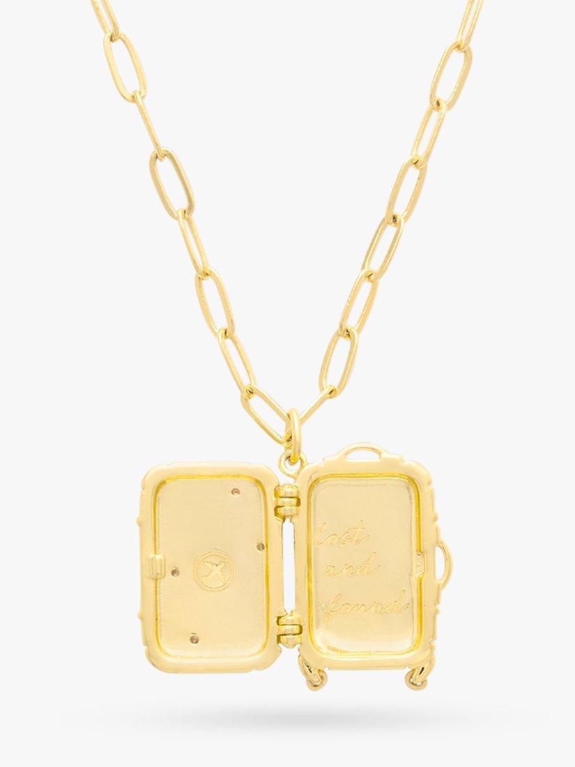 Wanderlust + Co Luggage Pendant Necklace, Gold