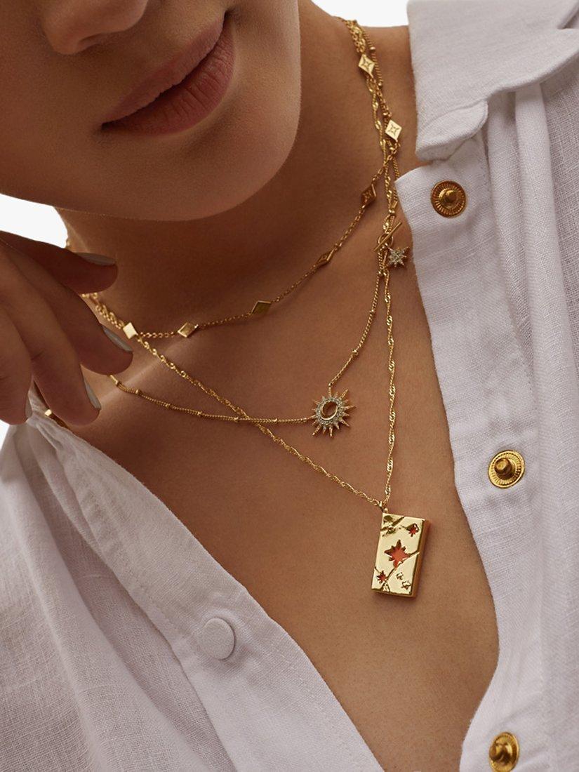 Product image 5 of 10, which shows Wanderlust + Co Red Packet Pendant Necklace, Gold
