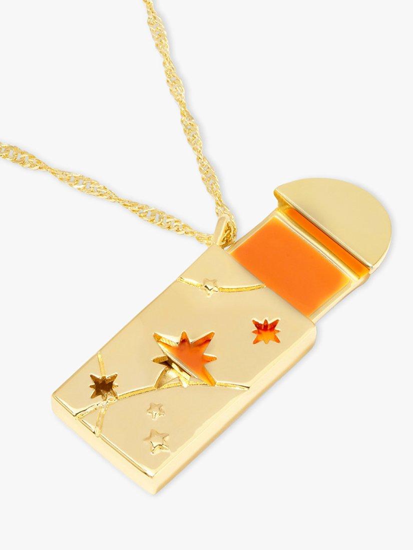 Product image 8 of 10, which shows Wanderlust + Co Red Packet Pendant Necklace, Gold