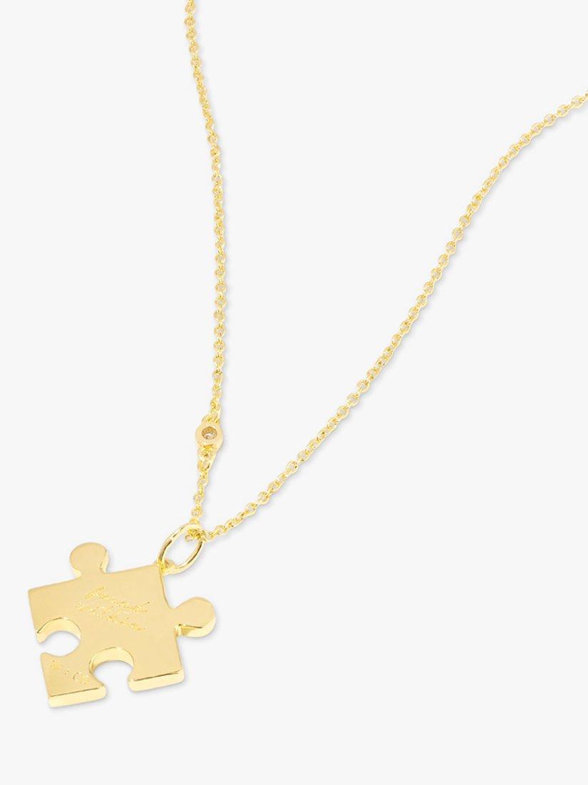 Product image 8 of 8, which shows Wanderlust + Co Puzzle Piece Pendant Necklace, Gold
