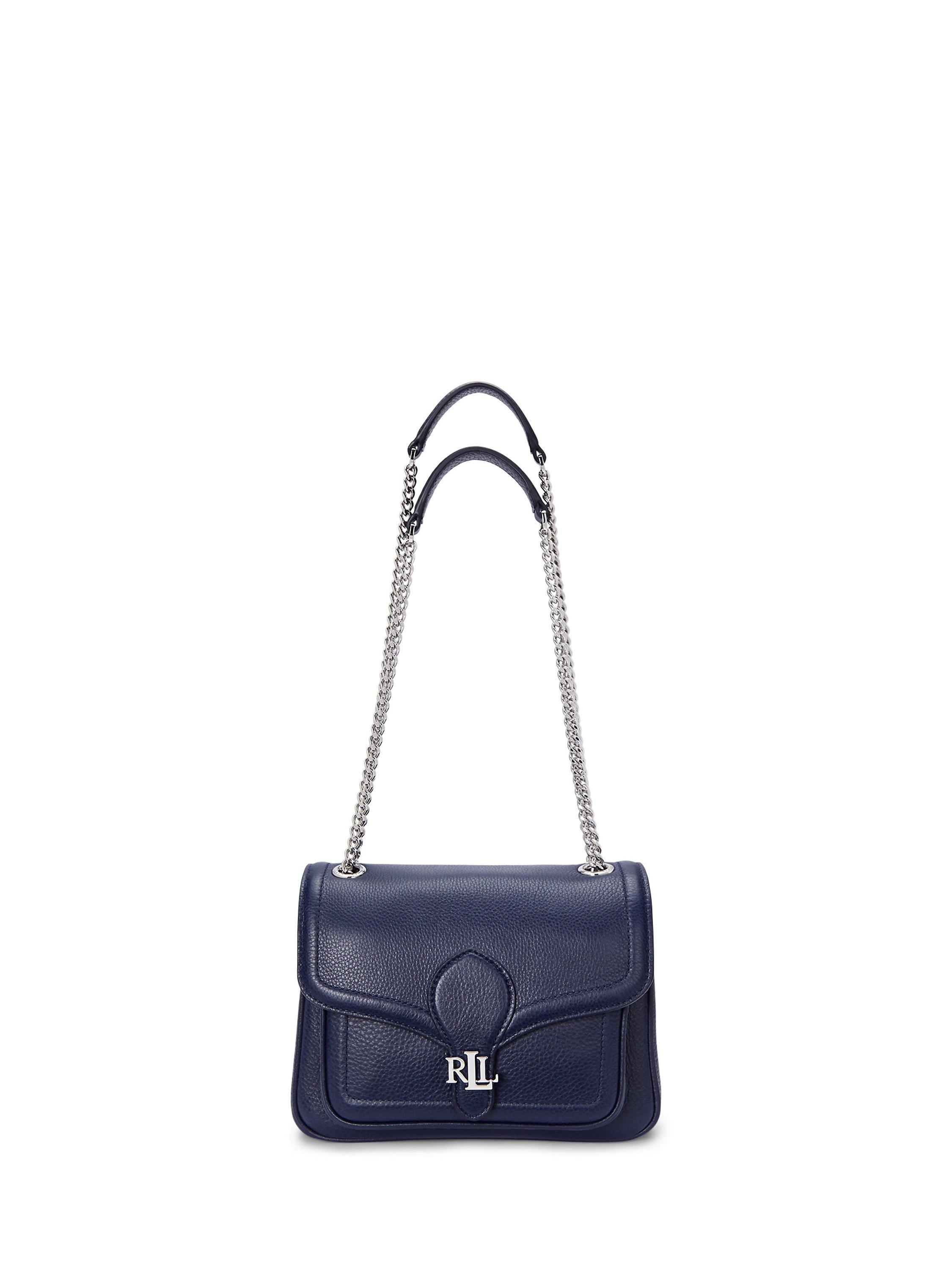 Lauren Ralph Lauren Bradley Small Leather Crossbody Bag, Refined Navy