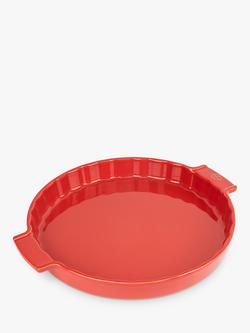 Peugeot Stoneware Fluted Round Tart Dish, 30cm, Red, Red