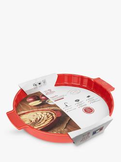 Peugeot Stoneware Fluted Round Tart Dish, 30cm, Red - view 2, Red