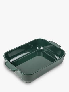 Peugeot Stoneware Rectangular Roaster, 32cm, Forest Green