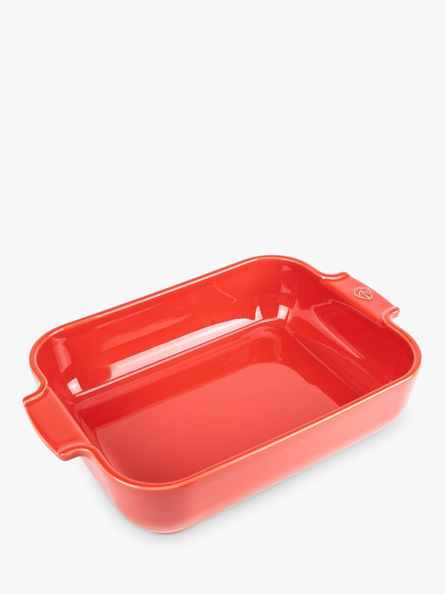 Peugeot Stoneware Rectangular Roaster, 32cm, Red