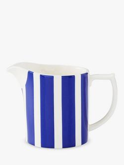 Spode Steccato Bold Stripe Earthenware Milk Jug, 280ml, Blue/White, Blue/White