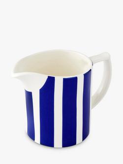 Spode Steccato Bold Stripe Earthenware Milk Jug, 280ml, Blue/White - view 2, Blue/White