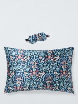 John Lewis Daisy Mulberry Silk Pillowcase and Mask Set, Multi - view 2, Multi Multi