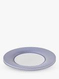 Spode Steccato Narrow Stripe Earthenware Dinner Plate, Set of 2, 28cm, Blue/White