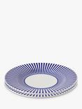 Spode Steccato Narrow Stripe Earthenware Salad Plate, Set of 2, 22cm, Blue/White