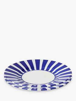 Spode Steccato Bold Stripe Earthenware Side Plate, Set of 2, 18cm, Blue/White - view 2, Blue/White