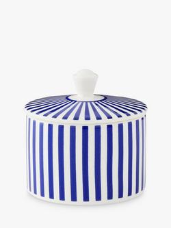 Spode Steccato Narrow Stripe Earthenware Sugar Pot, 280ml, Blue/White, Blue/White