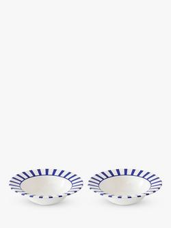 Spode Steccato Bold Stripe Earthenware Bowl, Set of 2, 19cm, Blue/White, Blue/White